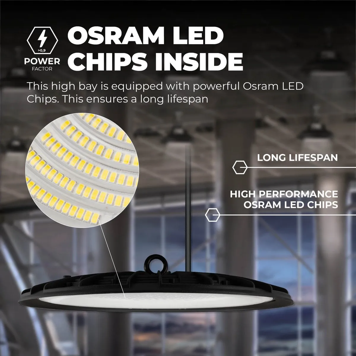 Ledvion LED High Bay Sensor 200W 110lm/W - 22.000Lm IP65