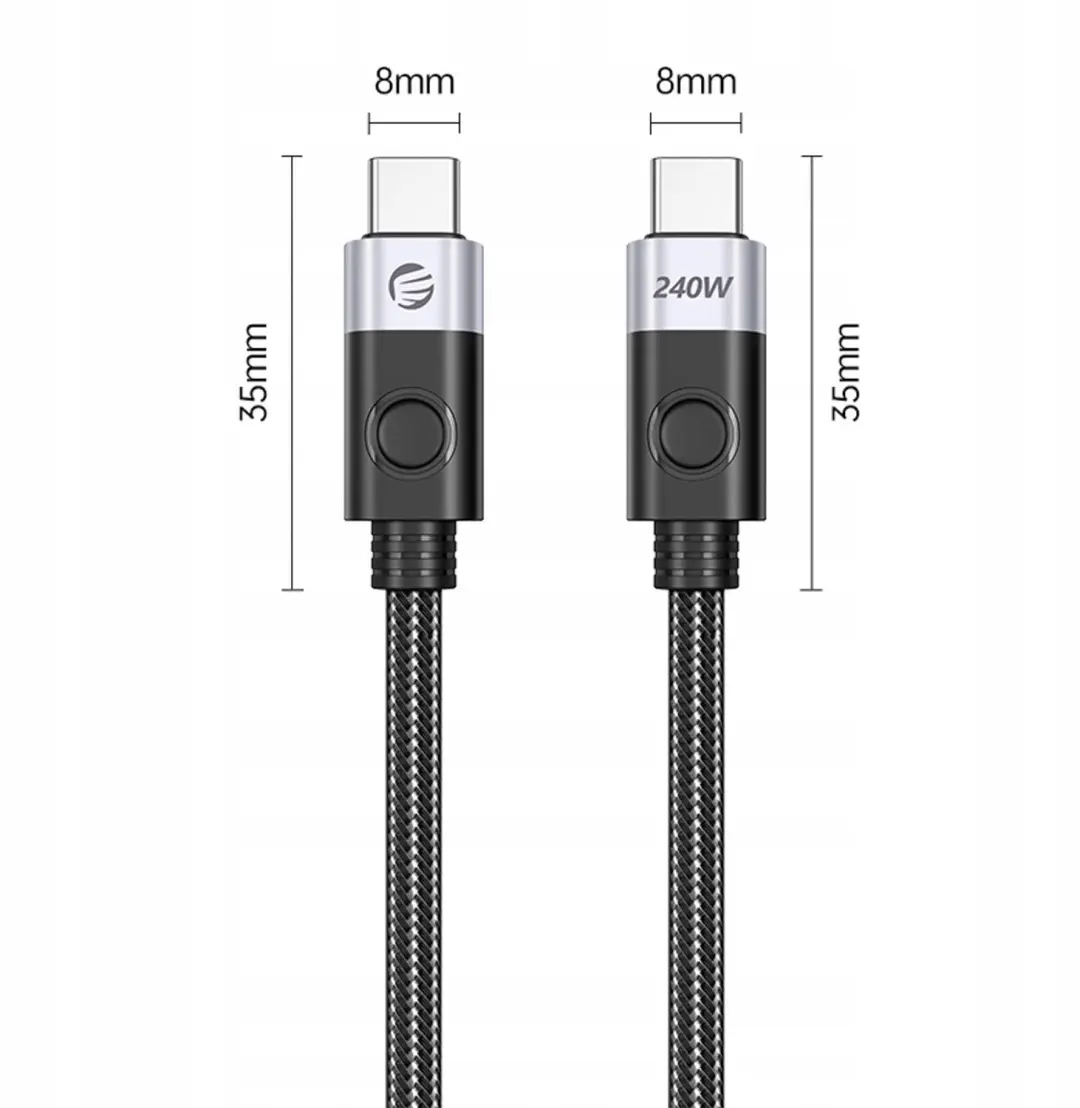 ORICO USB-C Kabel 240W USB4 8K 0.5m - afbeelding 5 van 5