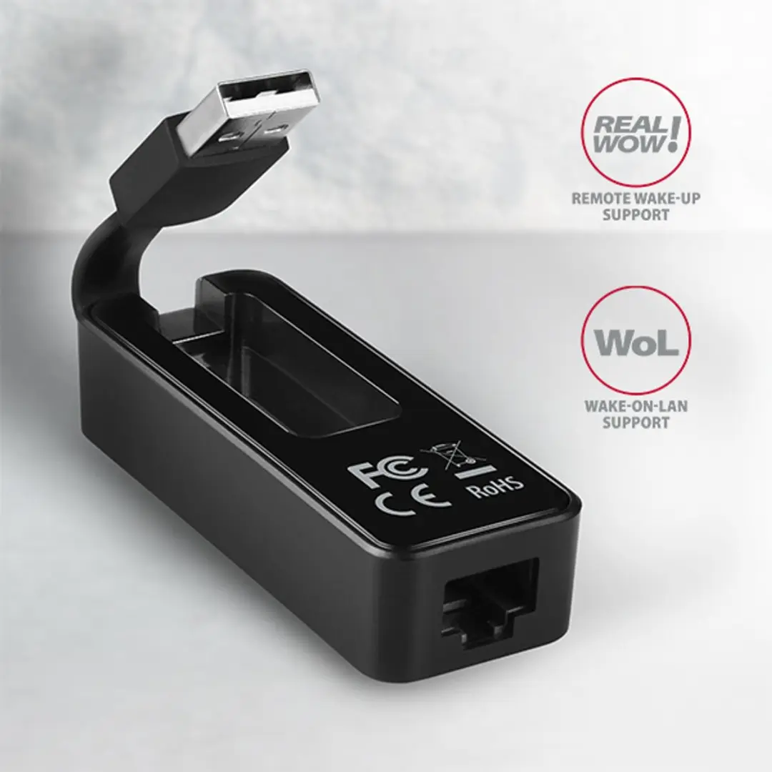 Axagon ADE-XR USB 2.0 Adapter - RJ45 - 15cm - Zwart - afbeelding 4 van 6