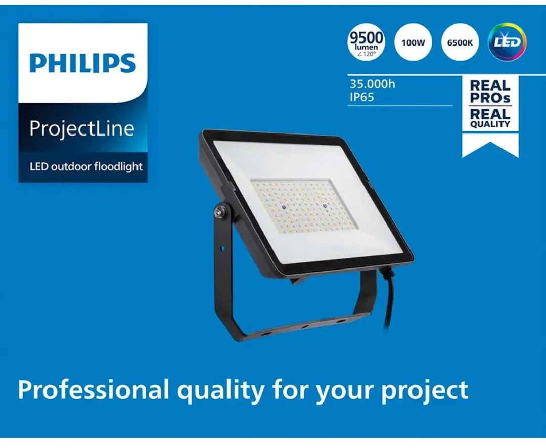 Philips ProjectLine LED-schijnwerper 100W Koudwit - Zwart - afbeelding 2 van 6