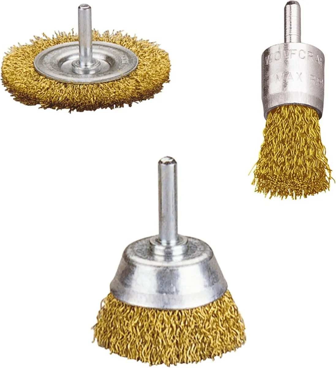 Wolfcraft Messingdraad Borstelset 3-delig 2739000