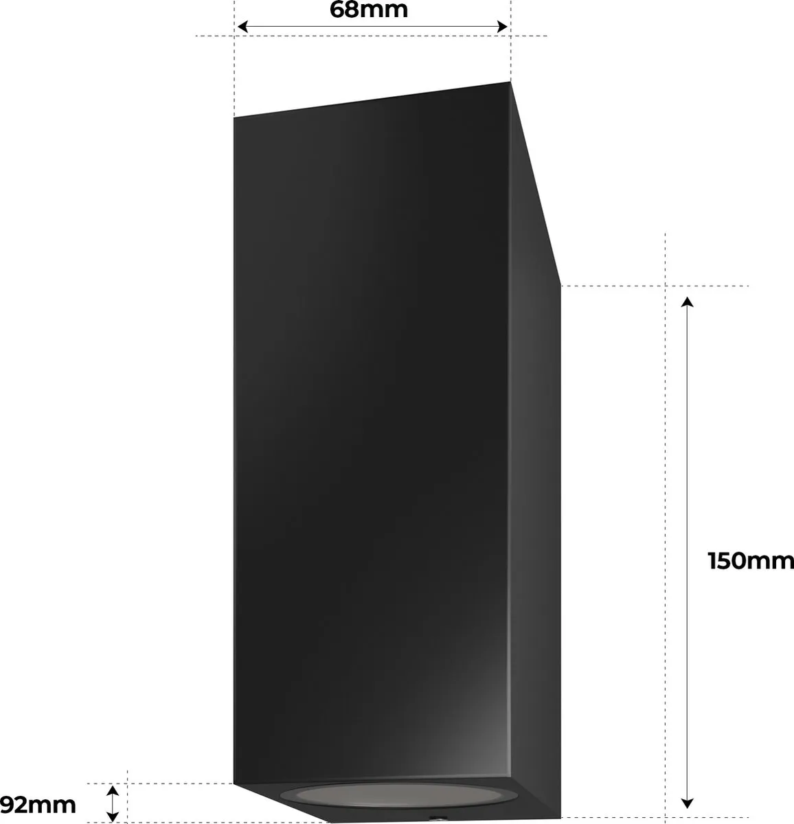 Ledvion Helene Wandlamp GU10 - 2x 0.5W - IP54 - Zwart