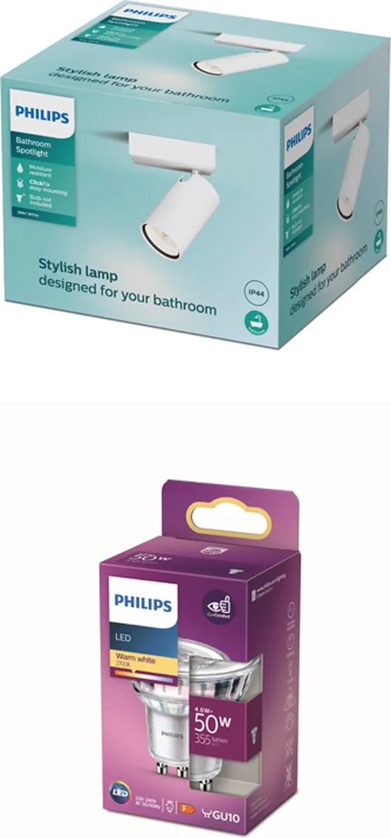 Philips Idris Opbouwspot GU10 4.6W - Badkamer - Warmwit