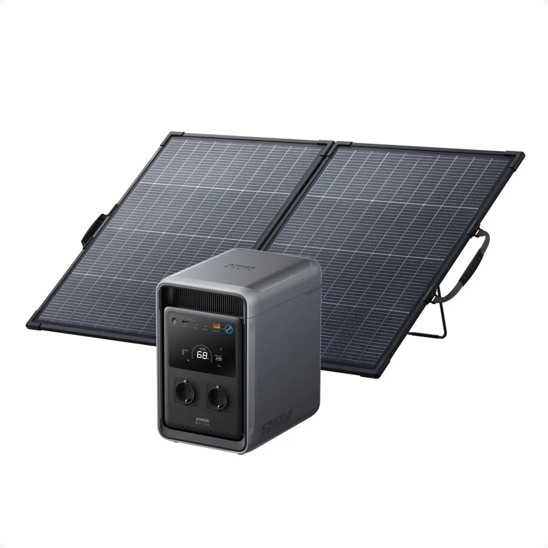 Anker SOLIX S2000 draagbaar powerstation met 200W zonnepaneel-Zonnegenerator met