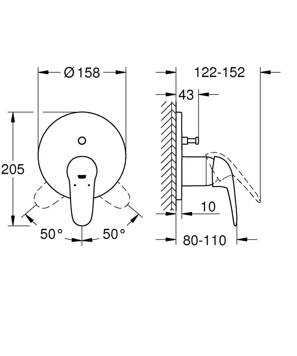Grohe Eurostyle Solid Douchemengkraan 24047003 - Chroom - afbeelding 3 van 6