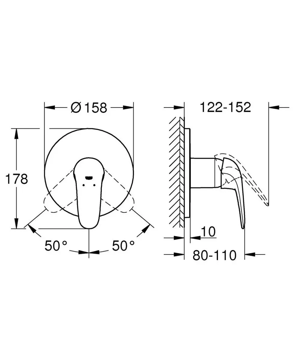 Grohe Eurostyle Solid Douchemengkraan 24046003 - Chroom - afbeelding 3 van 5