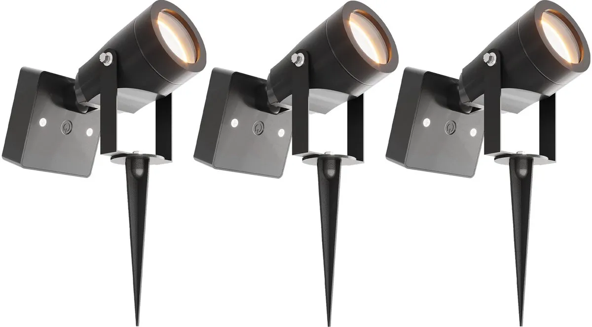 LEDVION 3x Solar Prikspots Zwart