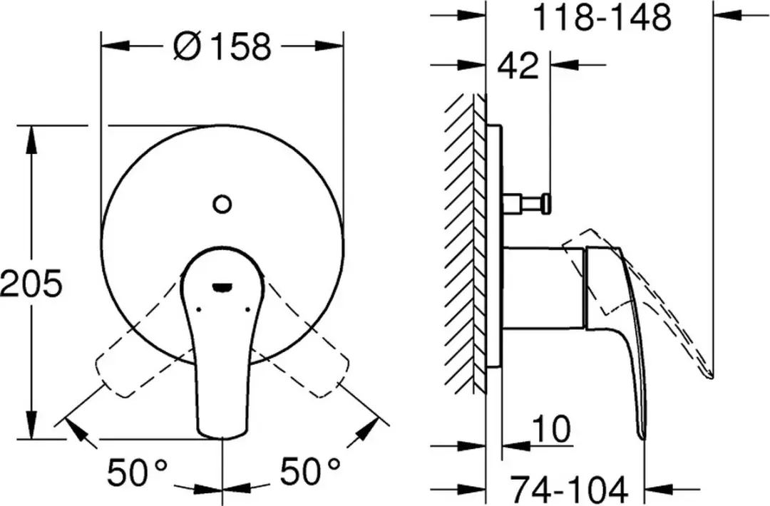 Grohe Eurosmart Inbouwbadmengkraan 24043003 - Chroom - afbeelding 4 van 6