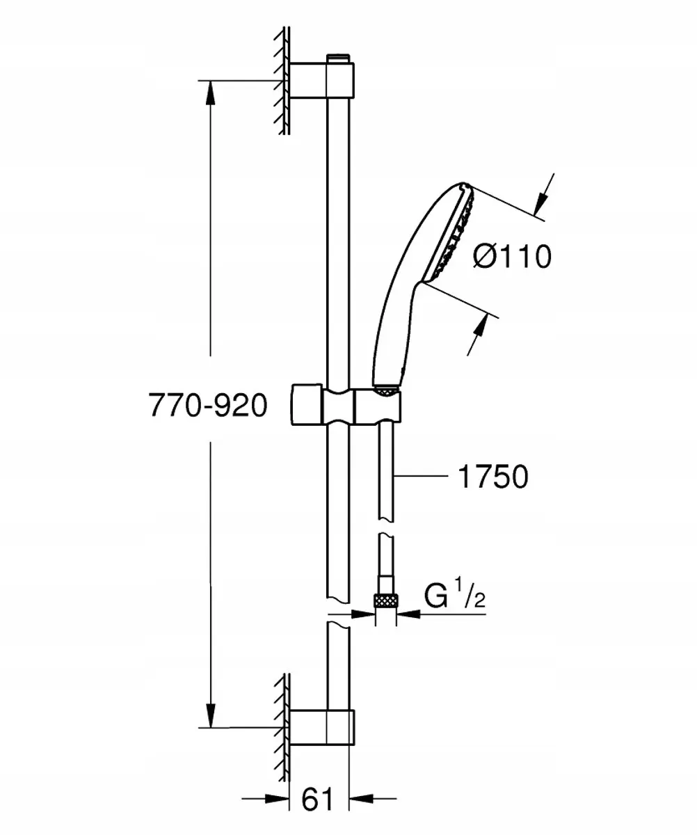 Grohe Tempesta Doucheset 27854003 - Chroom - afbeelding 2 van 2