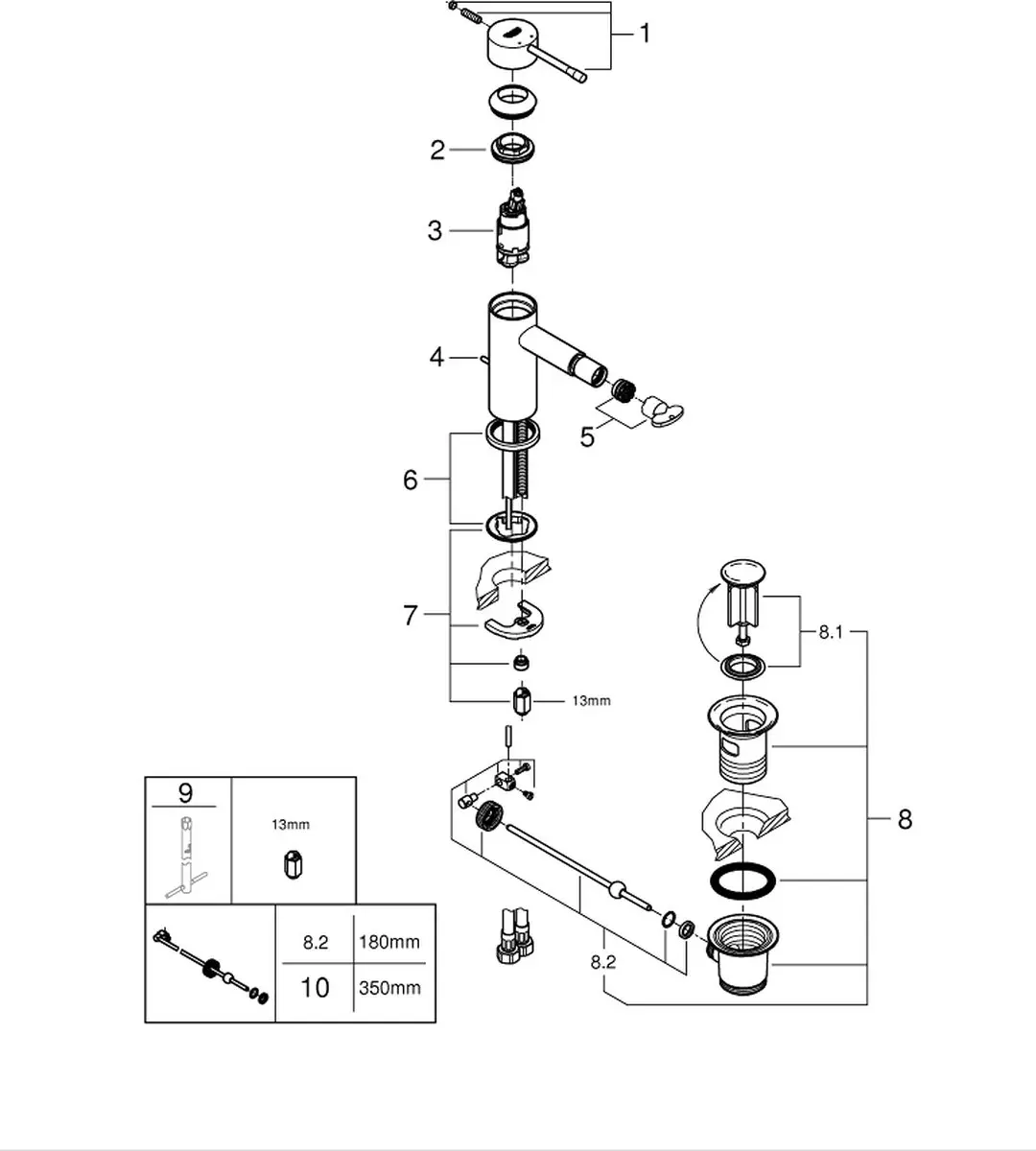 GROHE Essence Bidetkraan 1-gats - Chroom - afbeelding 4 van 5