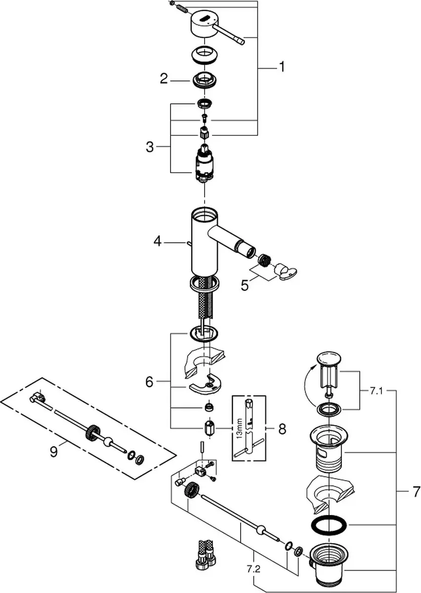 GROHE Essence Bidetkraan 1-gats - Chroom - afbeelding 5 van 5