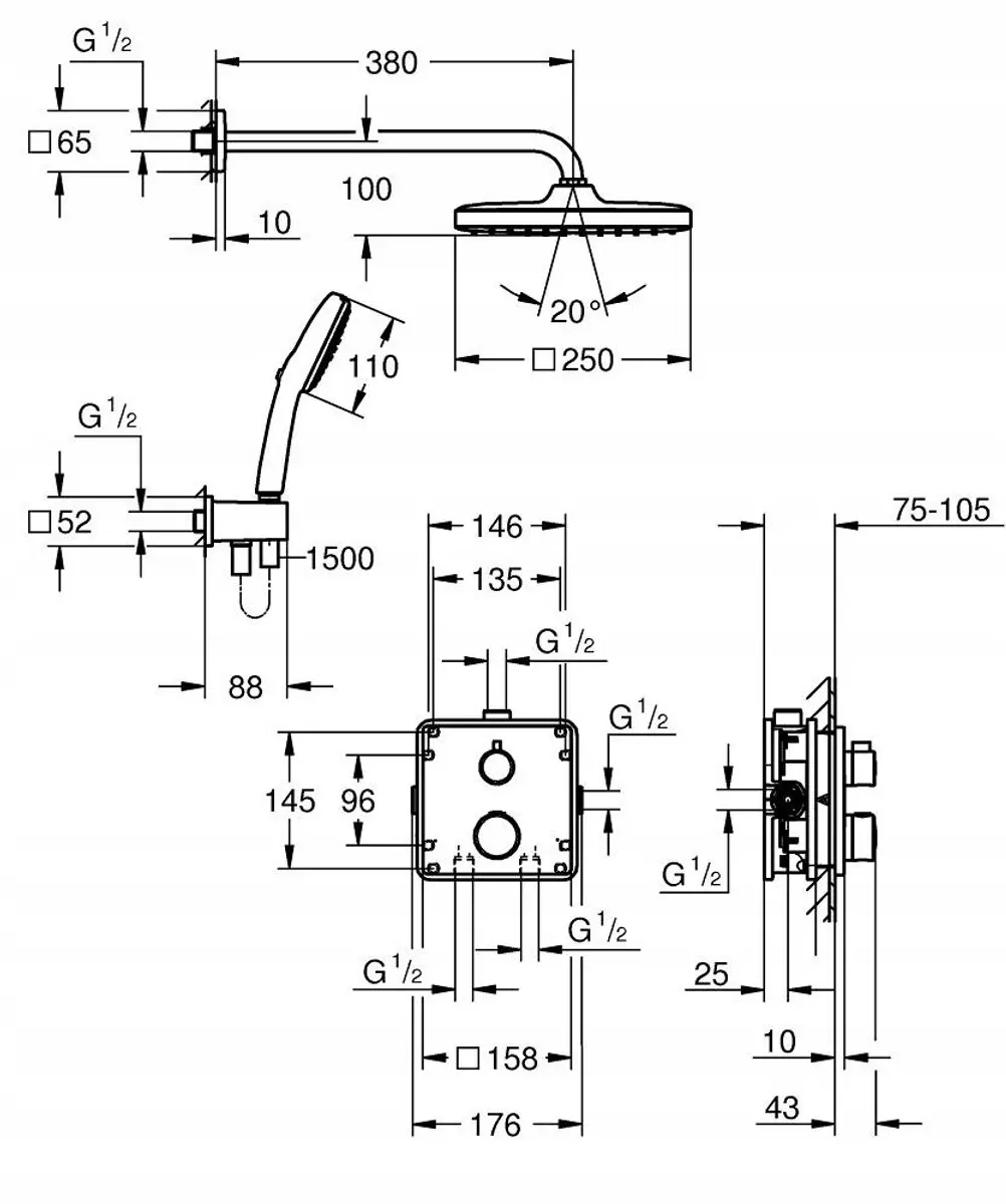 Grohe GrohTerm Doucheset 34871000 - Chroom - afbeelding 2 van 2