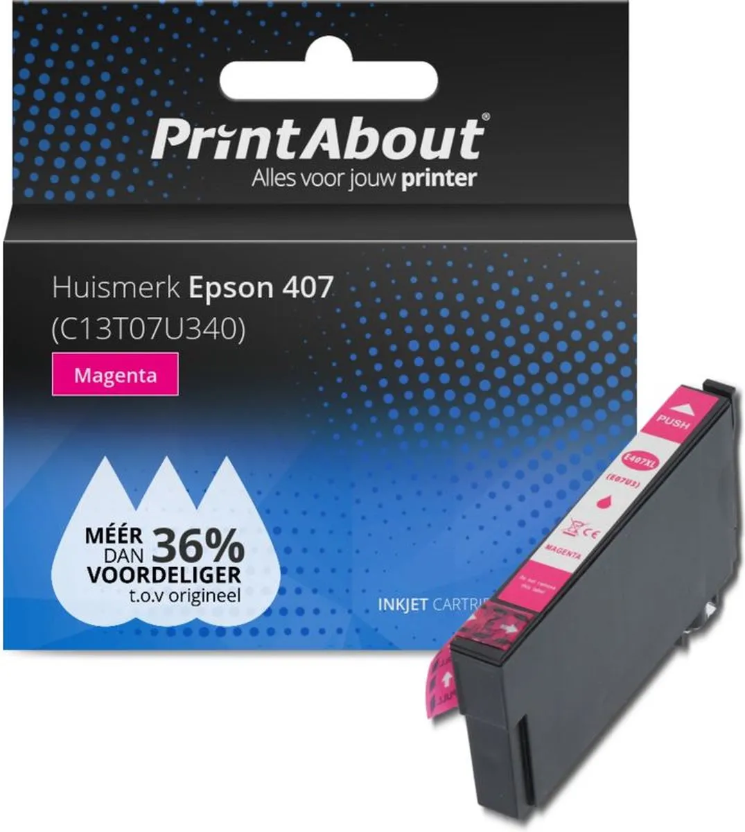 PrintAbout Inktcartridge C13T07U340 Magenta - 2100 pagina's - Epson