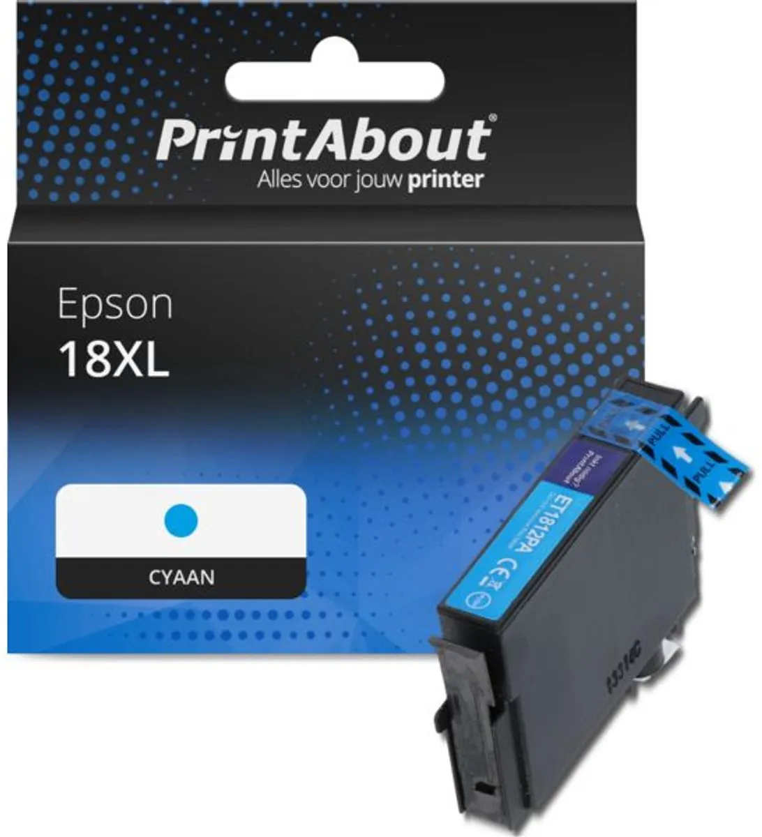 PrintAbout Huismerk Epson 18XL Cyaan C13T18124012-PA