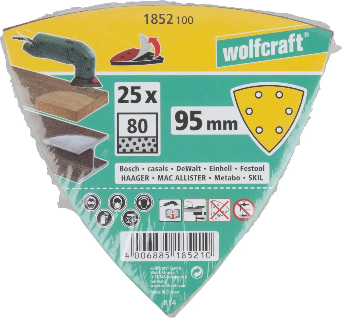 Wolfcraft Zelfhechtend Schuurblad 1852100 - 25 Stuks