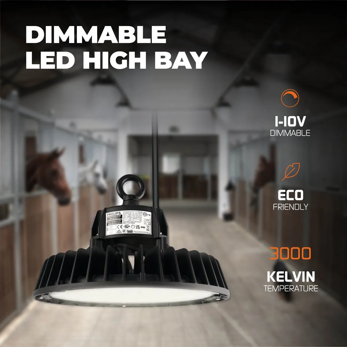 Ledvion LED High Bay 150W 3000K - Zwart - afbeelding 6 van 6