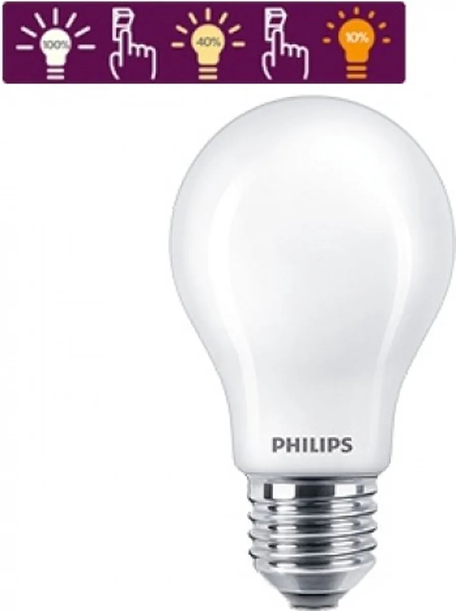 Philips LED Lamp SceneSwitch E27 7.5W - Mat - Warmwit - afbeelding 6 van 6