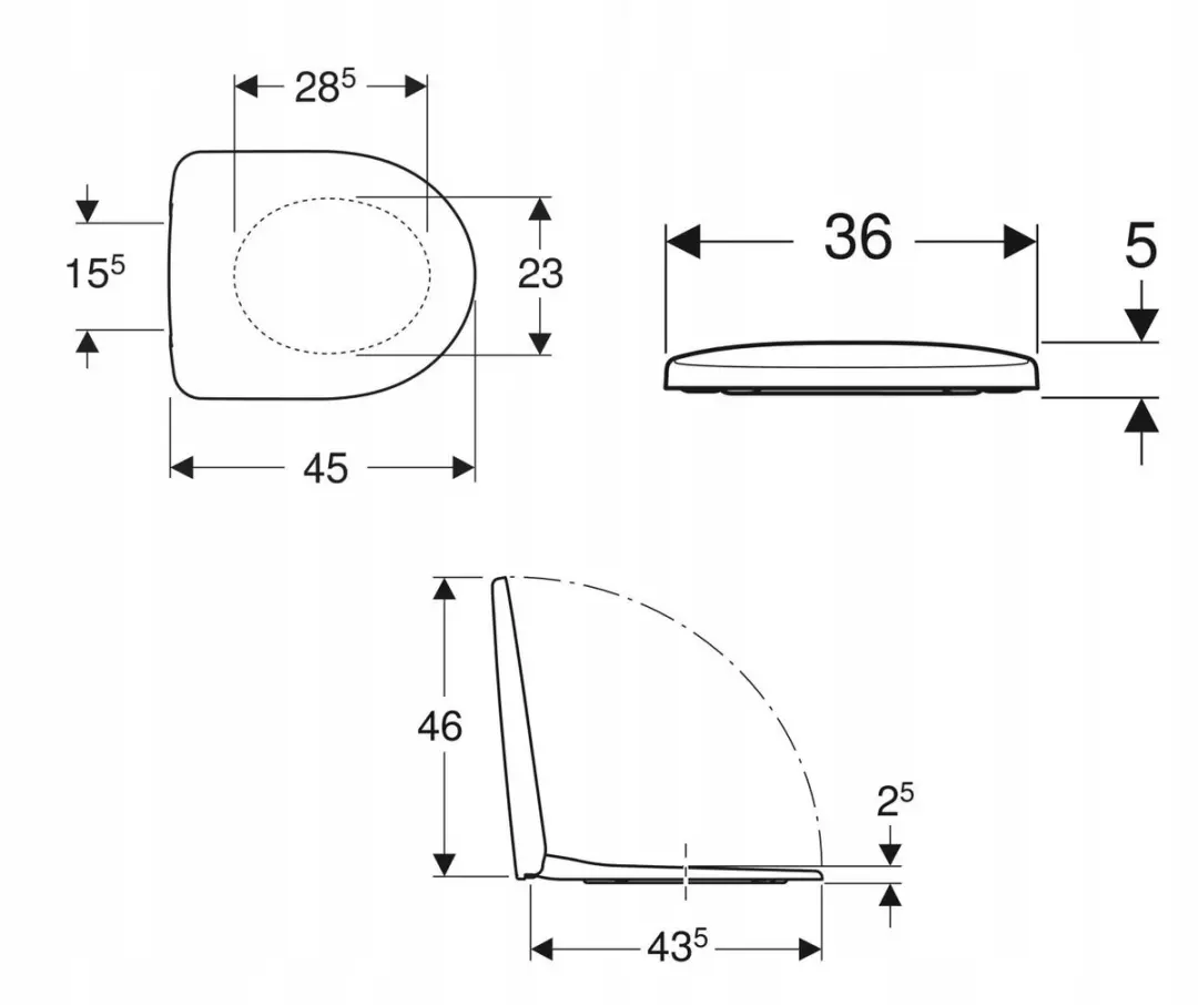 Geberit Selnova WC-deksel 500.331.01.1 - Wit - afbeelding 2 van 3