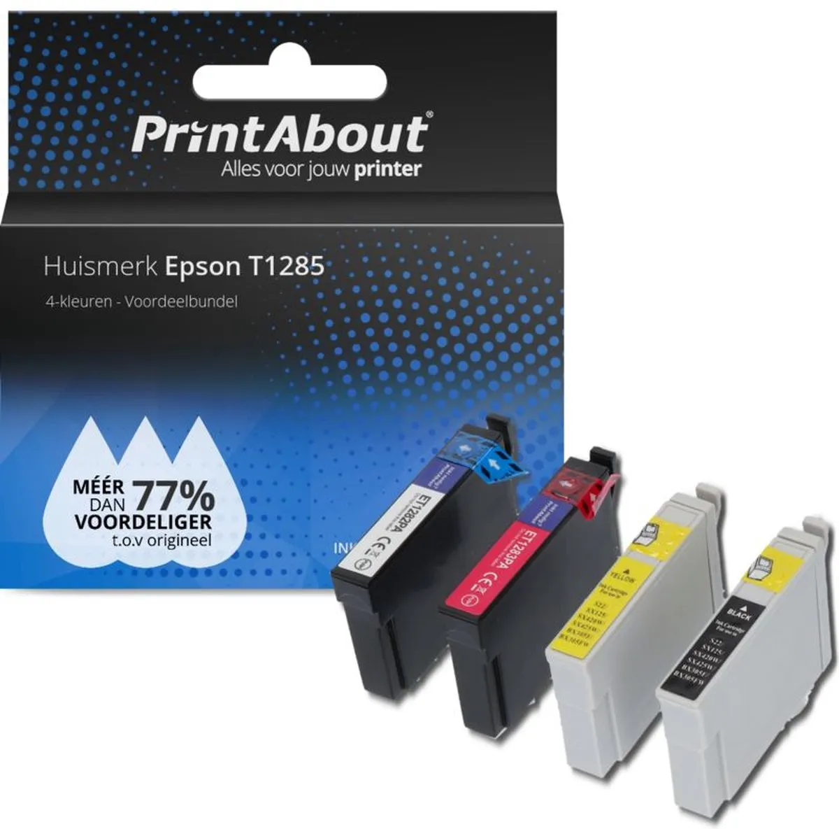 PrintAbout T1285-PA2 Inktcartridge 4 Kleuren - 3.050 pagina's - 52ml