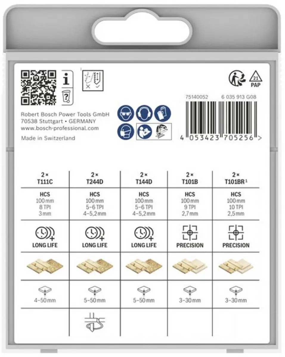 Bosch Decoupeerzaagbladset Wood Basic 10-delig - afbeelding 2 van 2