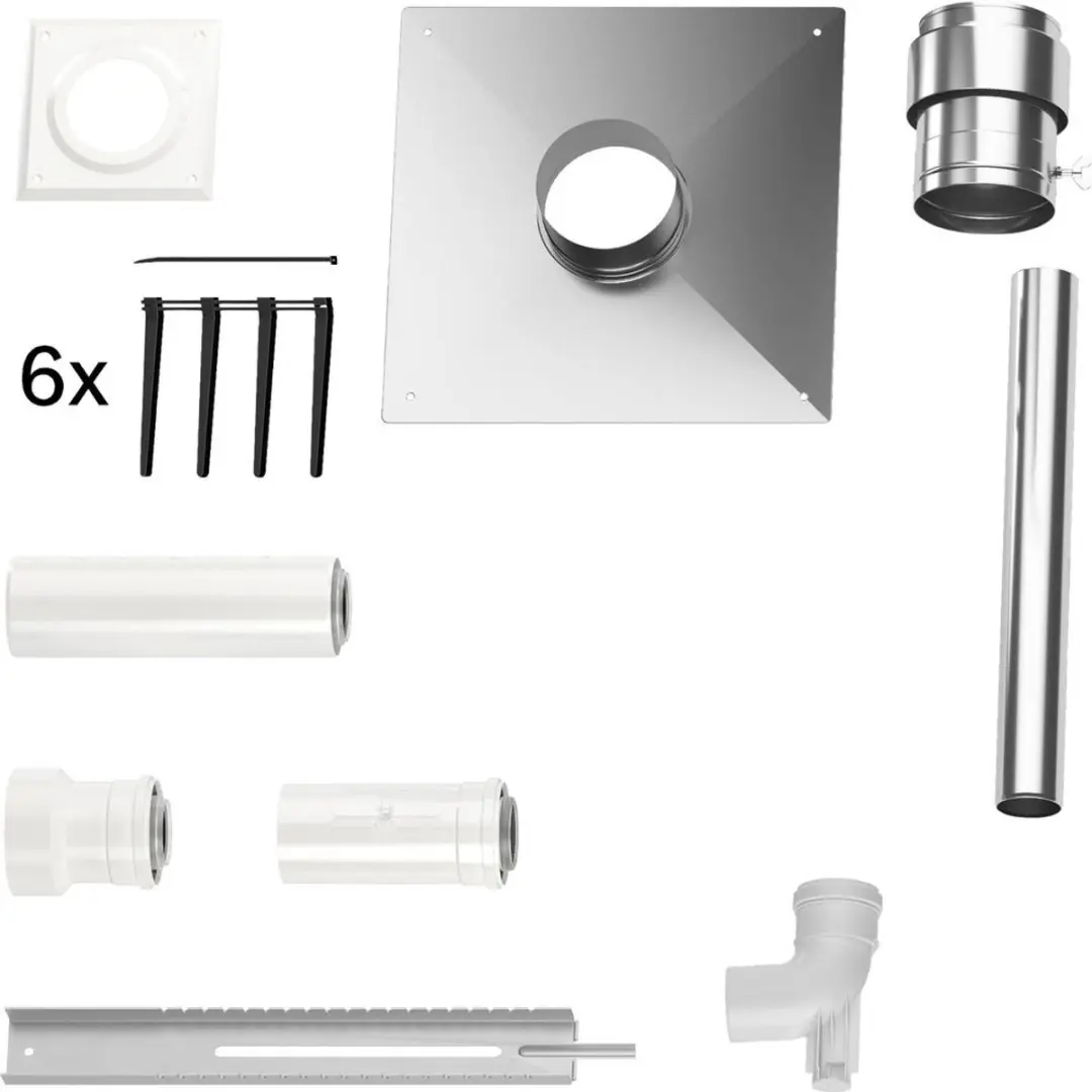 Bosch Rookgasaccessoires FC-Set60-C93x Basis set C93x, d:60/100mm, roestvrij sta