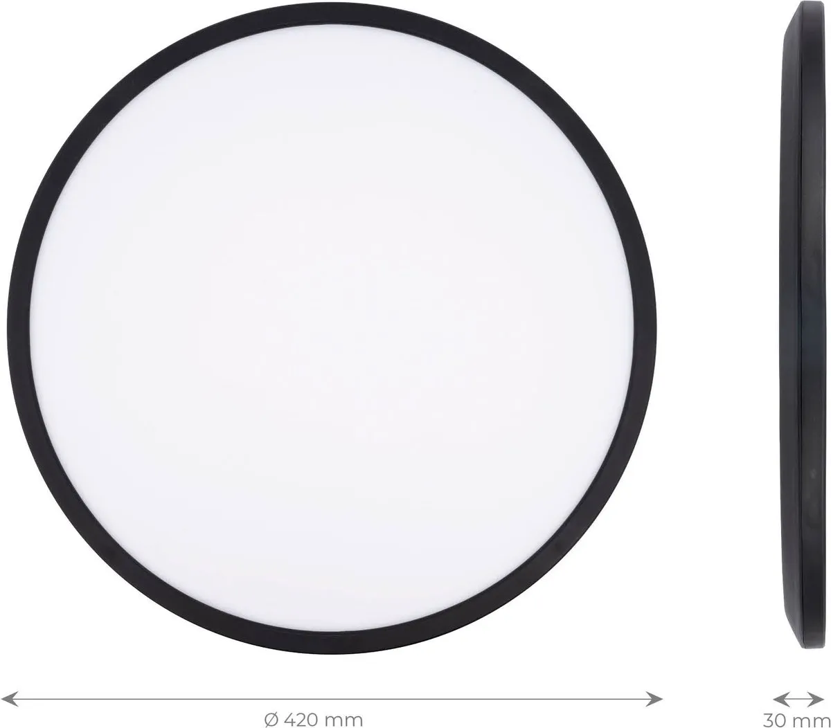 Ledvion LED Plafondlamp Ø42cm 24W - Zwart - afbeelding 6 van 6