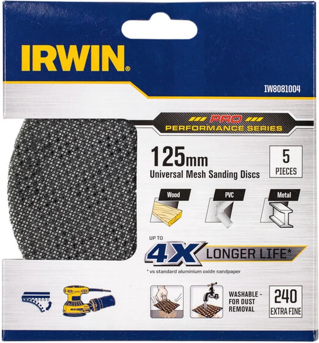 Irwin Schuurgaas Excentrisch 125mm K140 - 5 Stuks - afbeelding 2 van 2