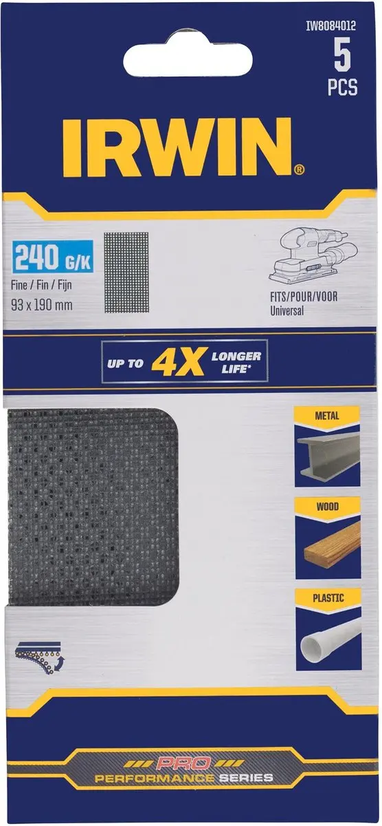 Irwin Schuurgaas K240 190x93mm - 5 Stuks - afbeelding 2 van 2