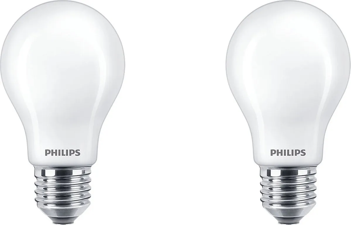 Philips LED E27 Warmwit 4,5W Mat Glas - 2 Stuks