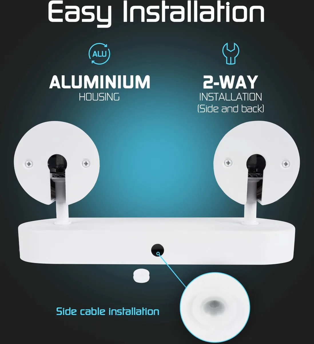 LEDVION SMART LED Plafondspot 2x GU10 4.9W - RGBW - Wit