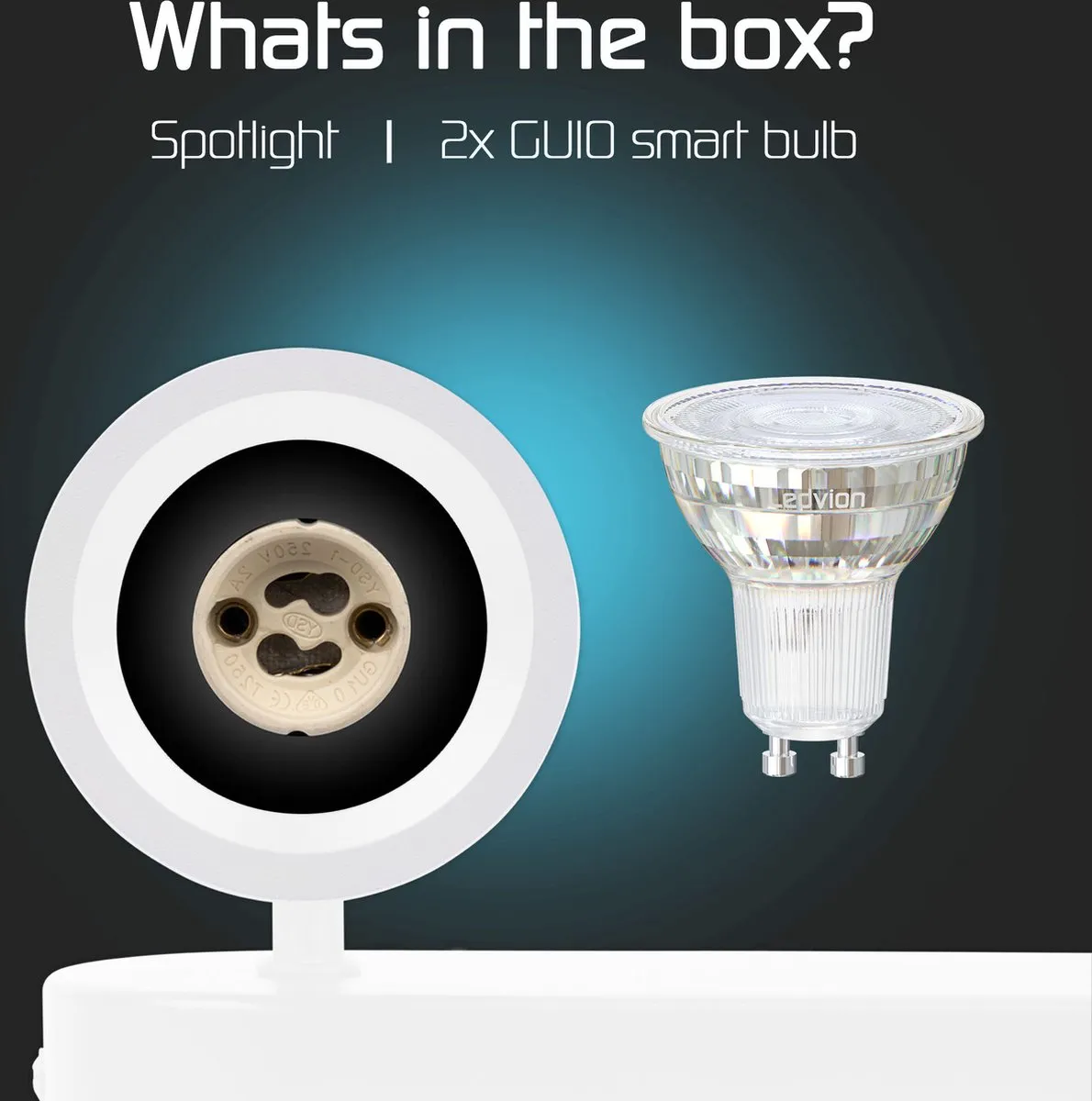 LEDVION SMART LED Plafondspot 2x GU10 4.9W - RGBW - Wit