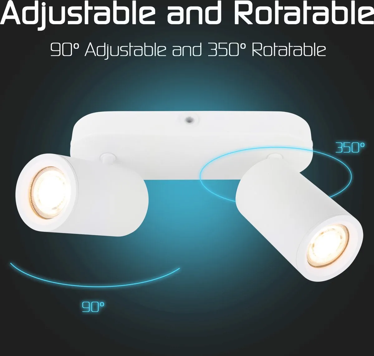LEDVION SMART LED Plafondspot 2x GU10 4.9W - RGBW - Wit