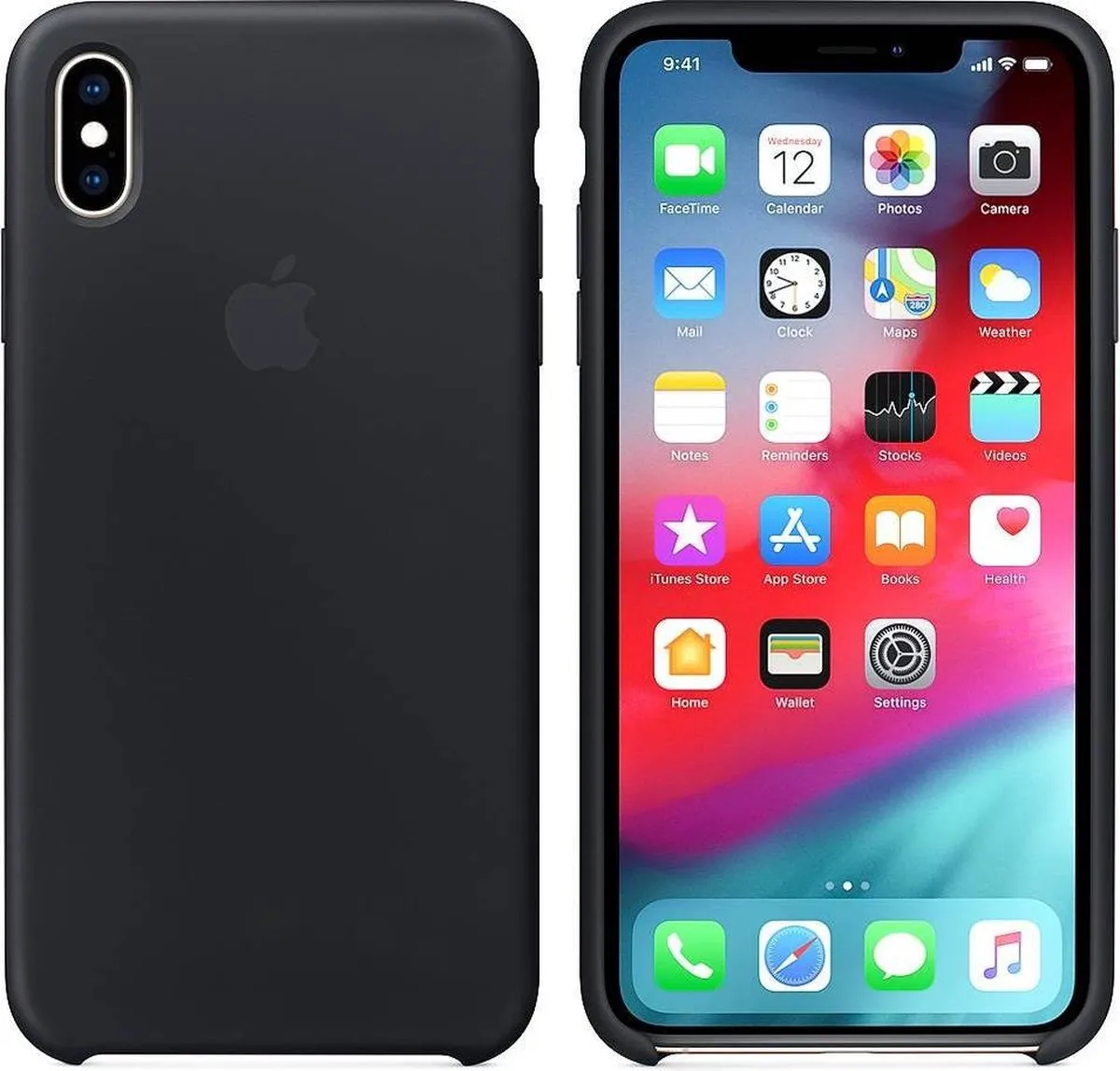 Apple Siliconen Back Cover iPhone XS Max MRWE2ZM/A - Zwart