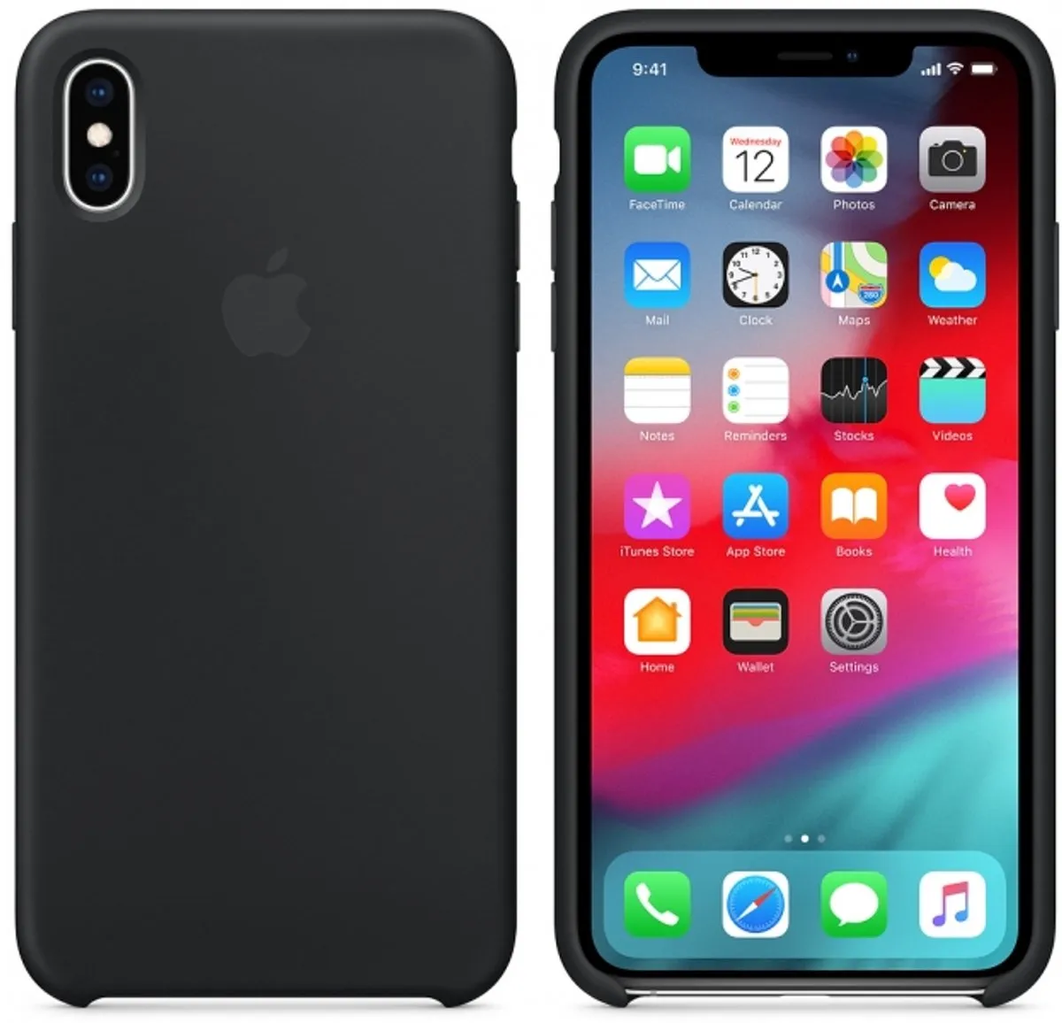 Apple Siliconen Back Cover iPhone XS Max MRWE2ZM/A - Zwart - afbeelding 6 van 6