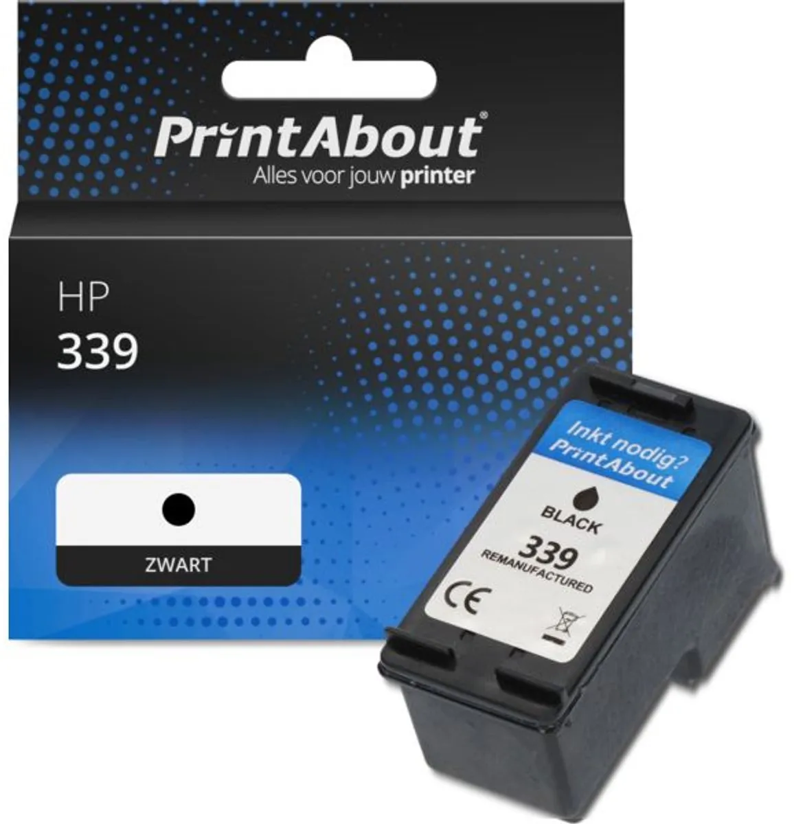 PrintAbout Inktcartridge C8767EE Zwart - 30ml - o.a. HP Photosmart
