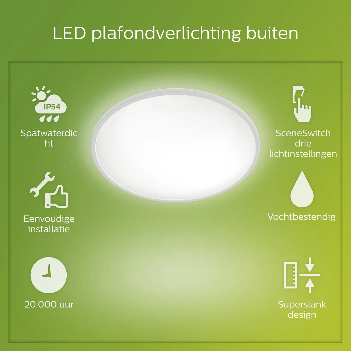 Philips SuperSlim Ceiling SSW 15W 27K White IP54