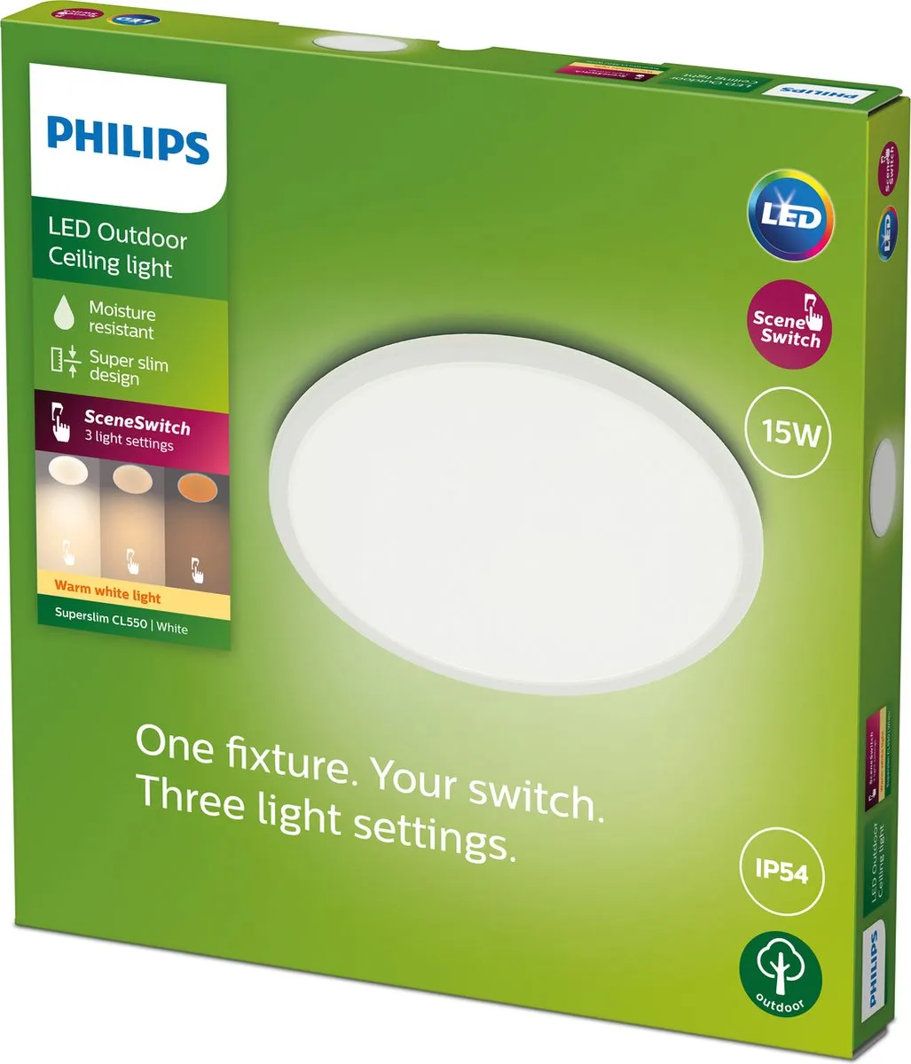 Philips SuperSlim Ceiling SSW 15W 27K White IP54