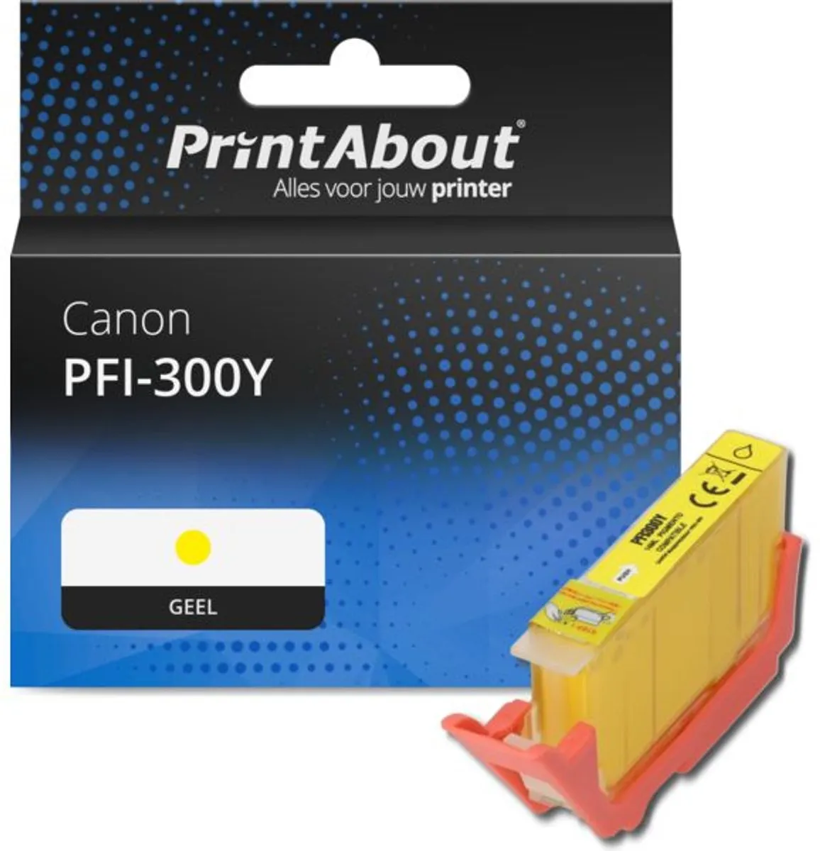 PrintAbout PFI-300Y Inktcartridge Geel