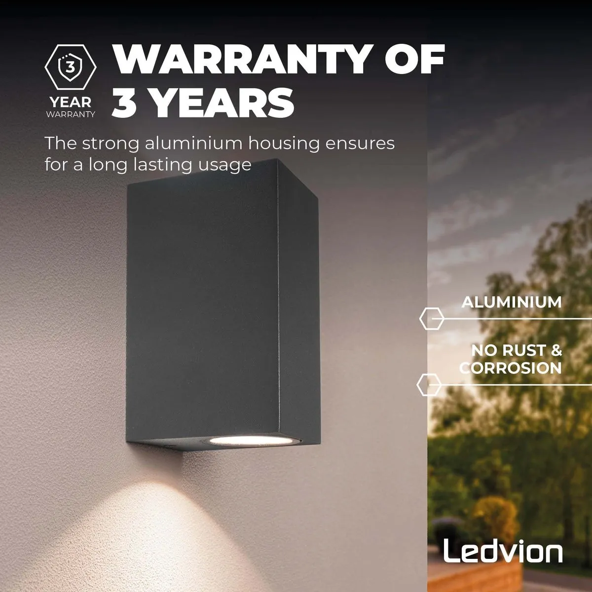 LEDVION Helene Wandlamp GU10 - 2x 0.5W - Antraciet