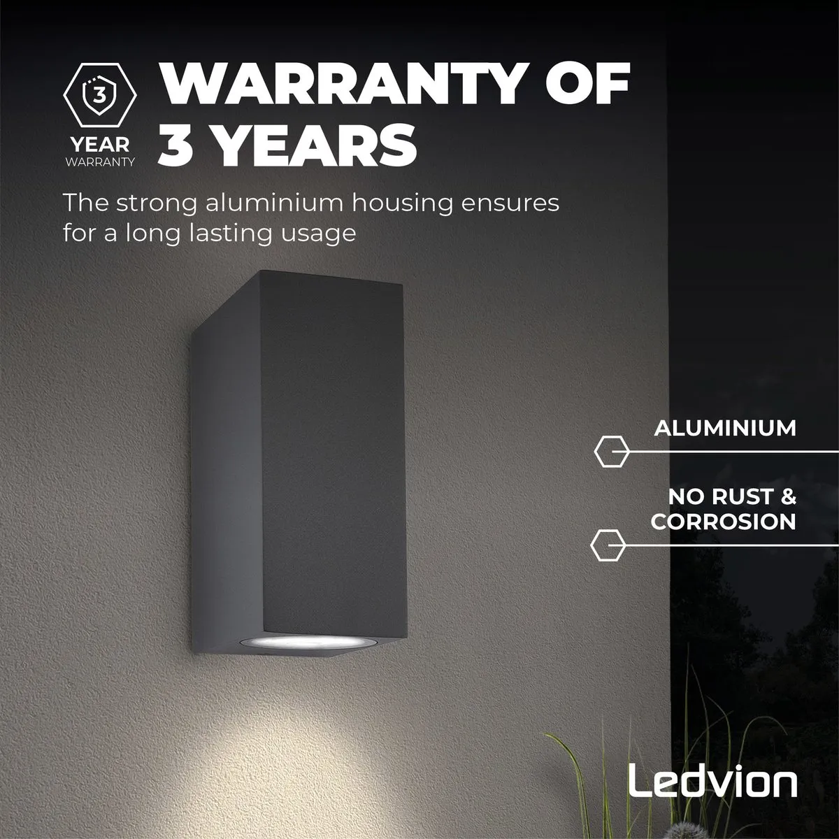 LEDVION Helene Wandlamp GU10 - 2x 0.5W - Antraciet - afbeelding 6 van 6
