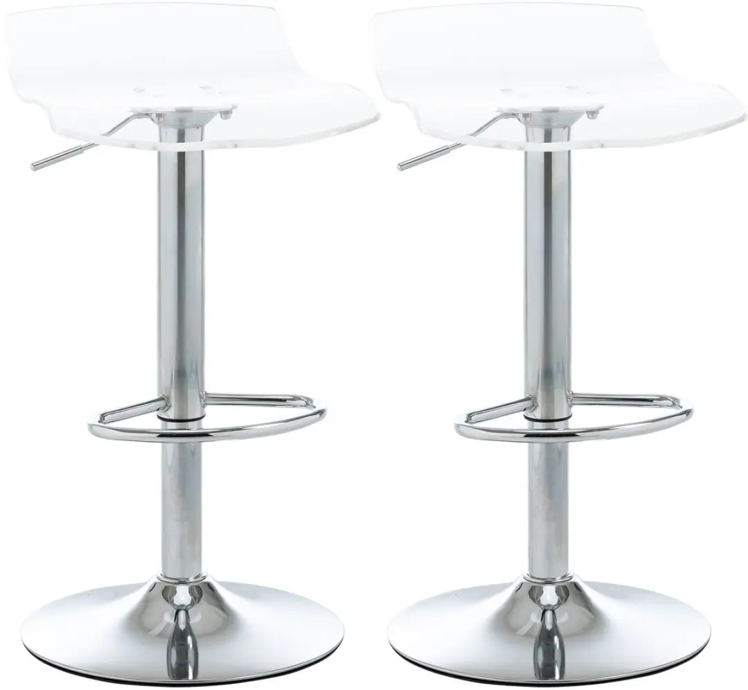 HOMCOM-Barkruk-Staal-39x39x87cm-Transparant