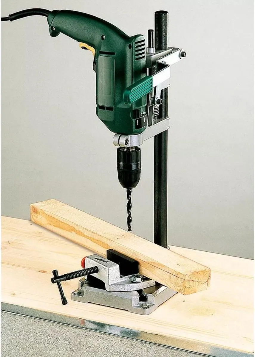 wolfcraft - Boorstandaard voor boormachine - Universeel - Tafelboormachine - Kolomboor - 3406000