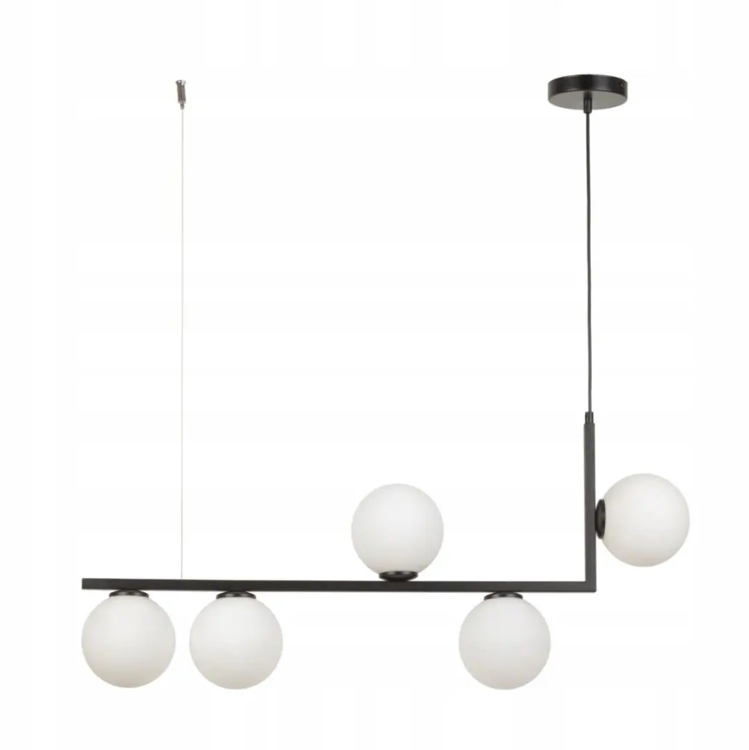 ANDY 5 hanglamp met melkglazen schaal, 90cm breed