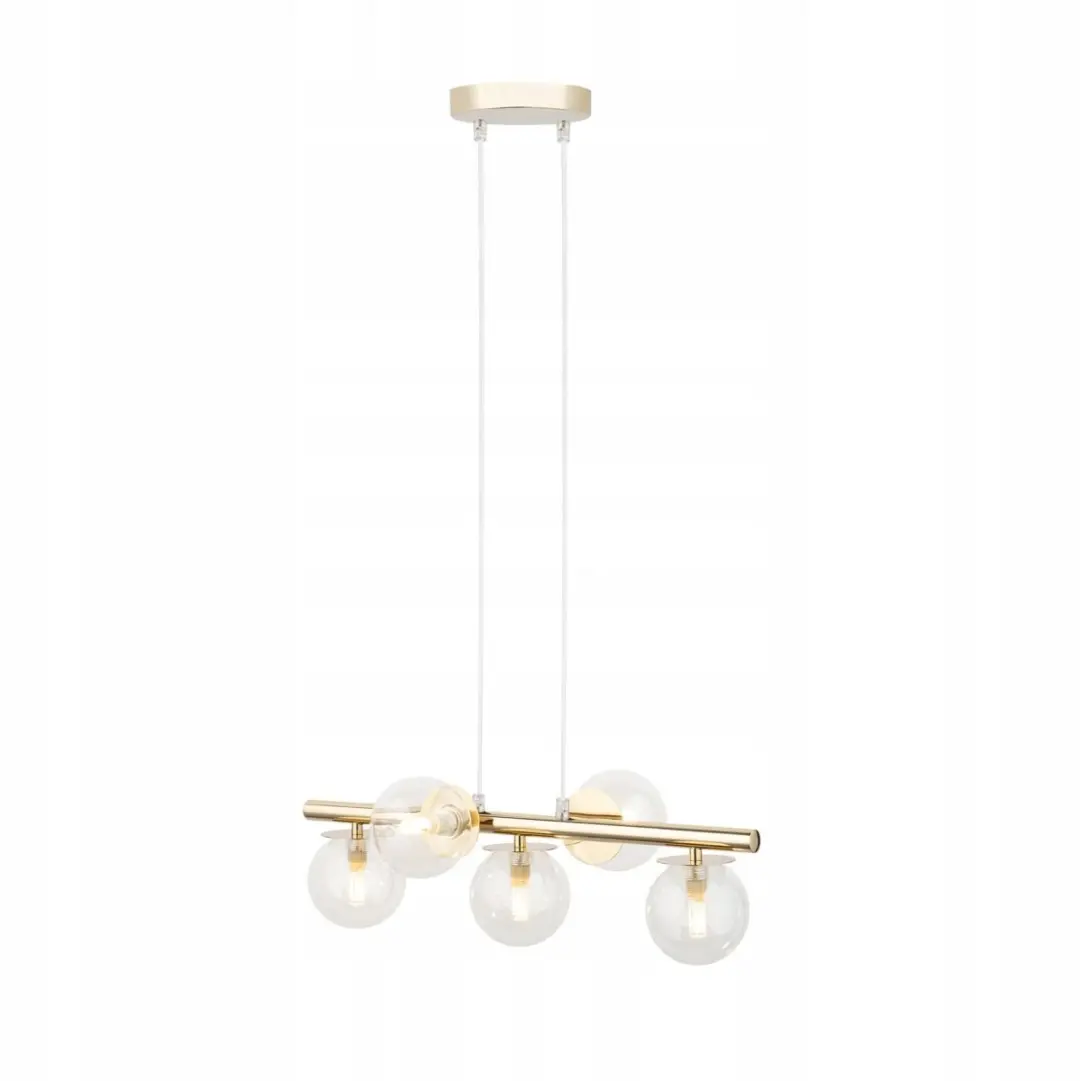 AVOLA Hanglamp 5xE14 Glas Bollen Geel/Goud 40799 Sigma
