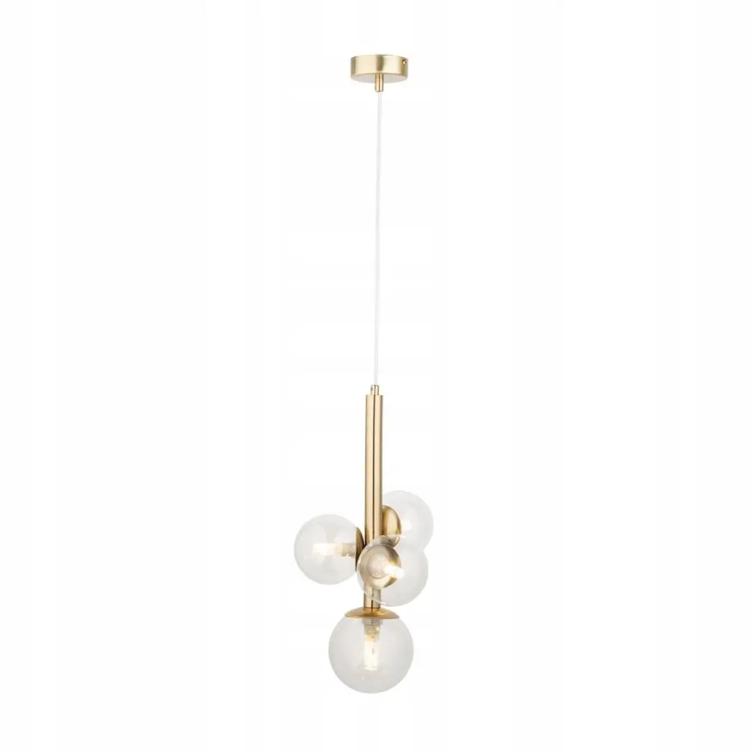 Gouden hanglamp met glazen bol PERLA LUX 4