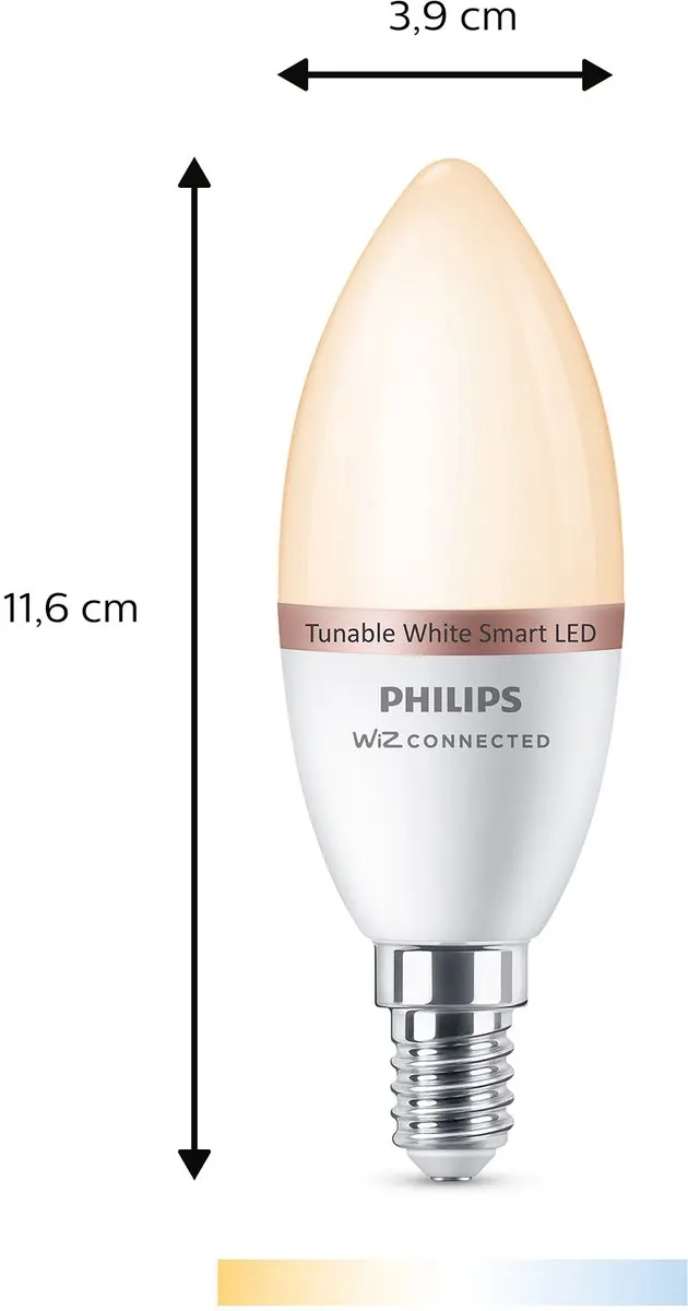 Philips Smart Lighting Kaarslamp 2-pack - E14 5W Mat Wit - afbeelding 6 van 6