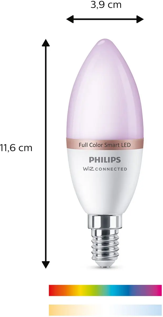 Philips Smart Lighting Kaarslamp C37 E14 RGBW 2-pack - Mat - afbeelding 6 van 6