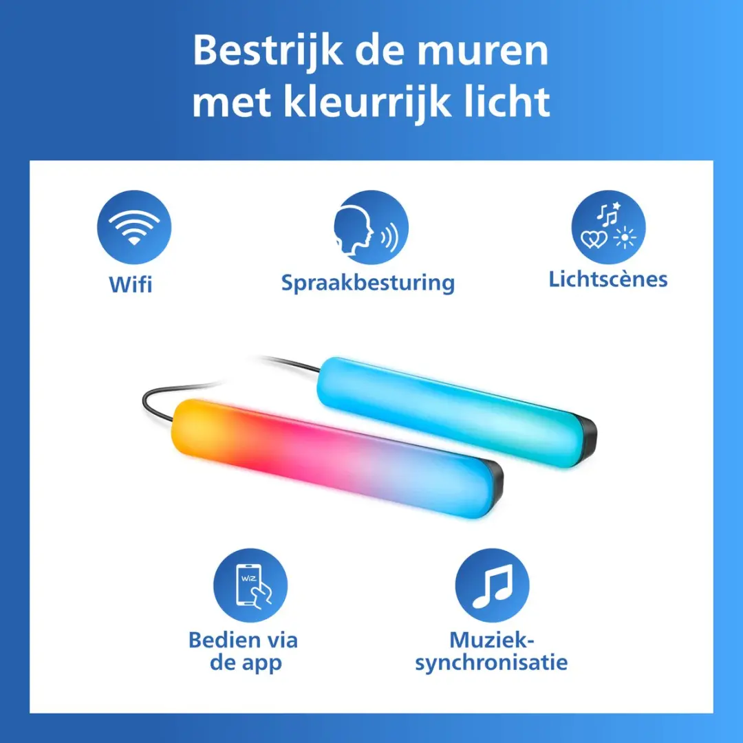 Philips Gradient Light Bars RGBIC Wandlamp 30cm - Zwart - afbeelding 5 van 6