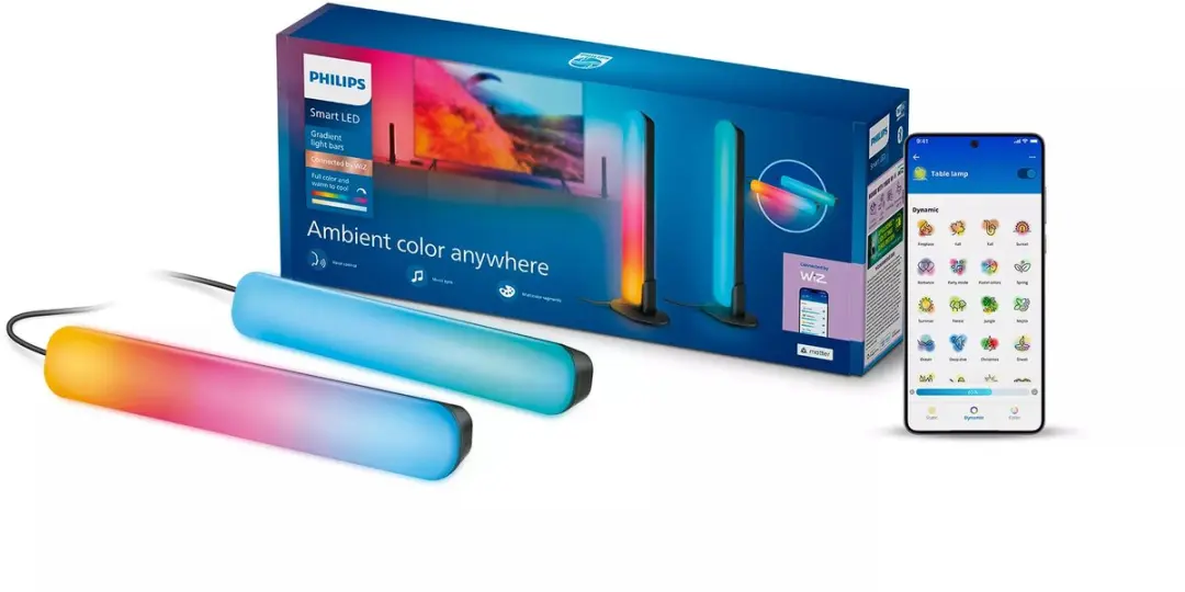 Philips Gradient Light Bars RGBIC Wandlamp 30cm - Zwart - afbeelding 4 van 6
