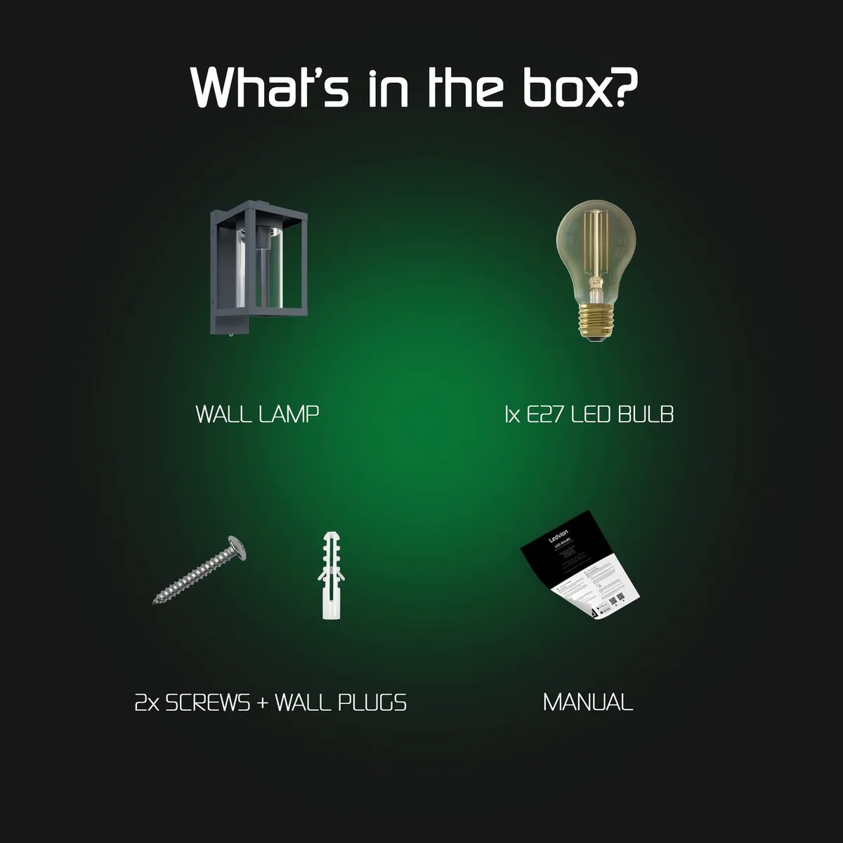 LEDVION Wandlamp met Sensor 2x 4400mAh - Antraciet